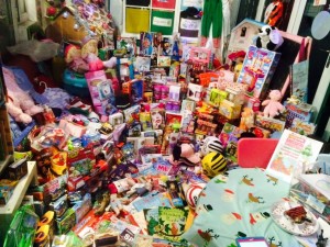 Donations at East Ardsley Drop off point Cash for Kids - Childminders Buttercup Lane  