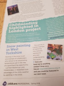 One of our activities appears in the Sping Edition of Pacey's Childcare Professional Magazine. 